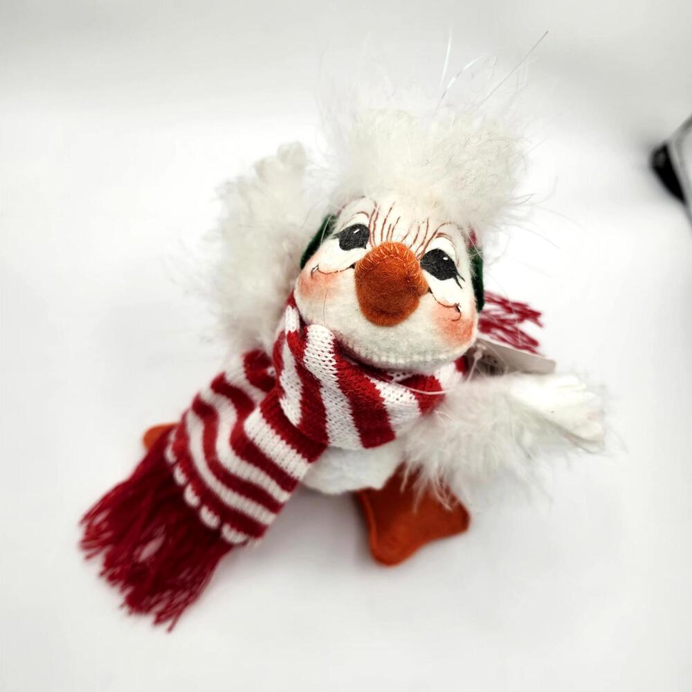 Annalee Plush Christmas Ornament Red Striped Scarf Holiday Decor